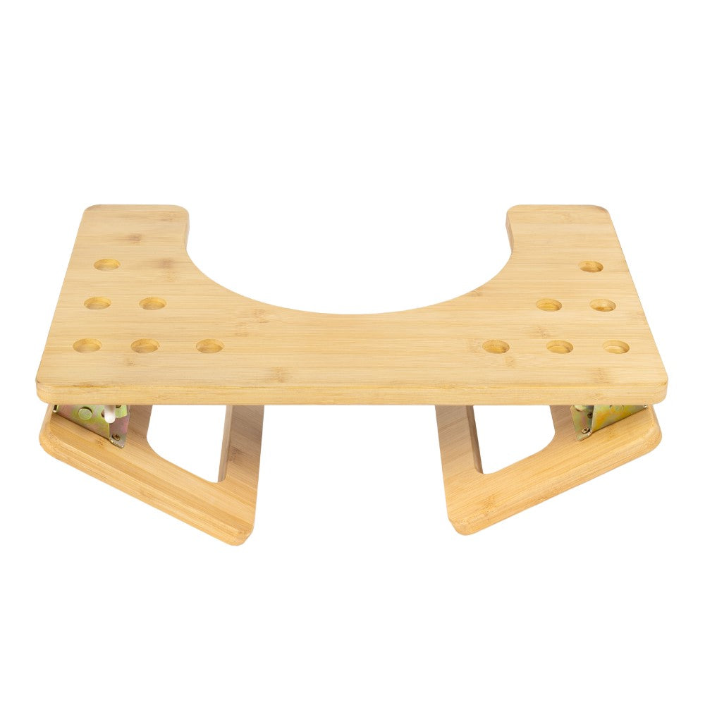 Domelle 7 in. H Handcrafted Bamboo Foldable Space-Saving Squat Toilet Potty Step Stool
