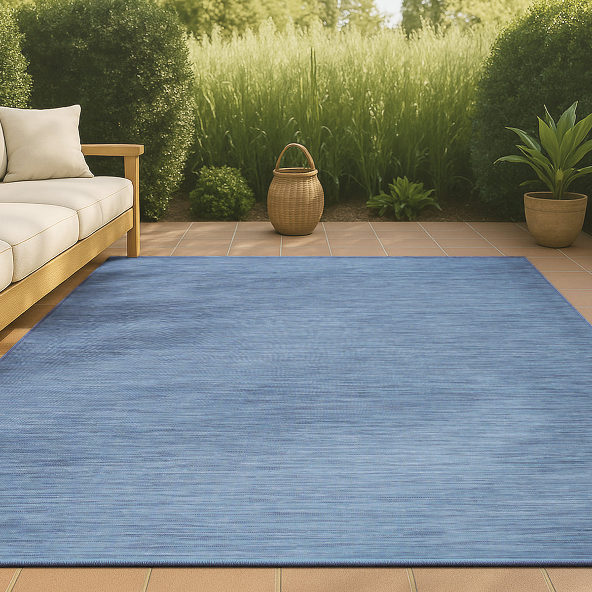 Nieleon Ethan Modern Flatweave Solid Indoor/Outdoor Area Rug