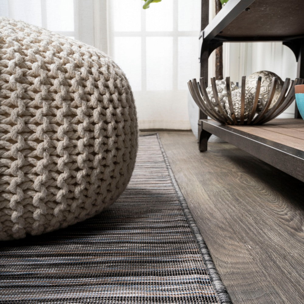 Aerelm Finn Modern Farmhouse Pinstripe Indoor/Outdoor Area Rug