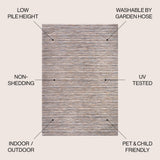 Aerelm Finn Modern Farmhouse Pinstripe Indoor/Outdoor Area Rug