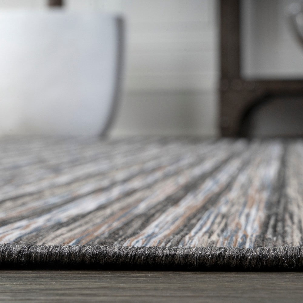 Aerelm Finn Modern Farmhouse Pinstripe Indoor/Outdoor Area Rug