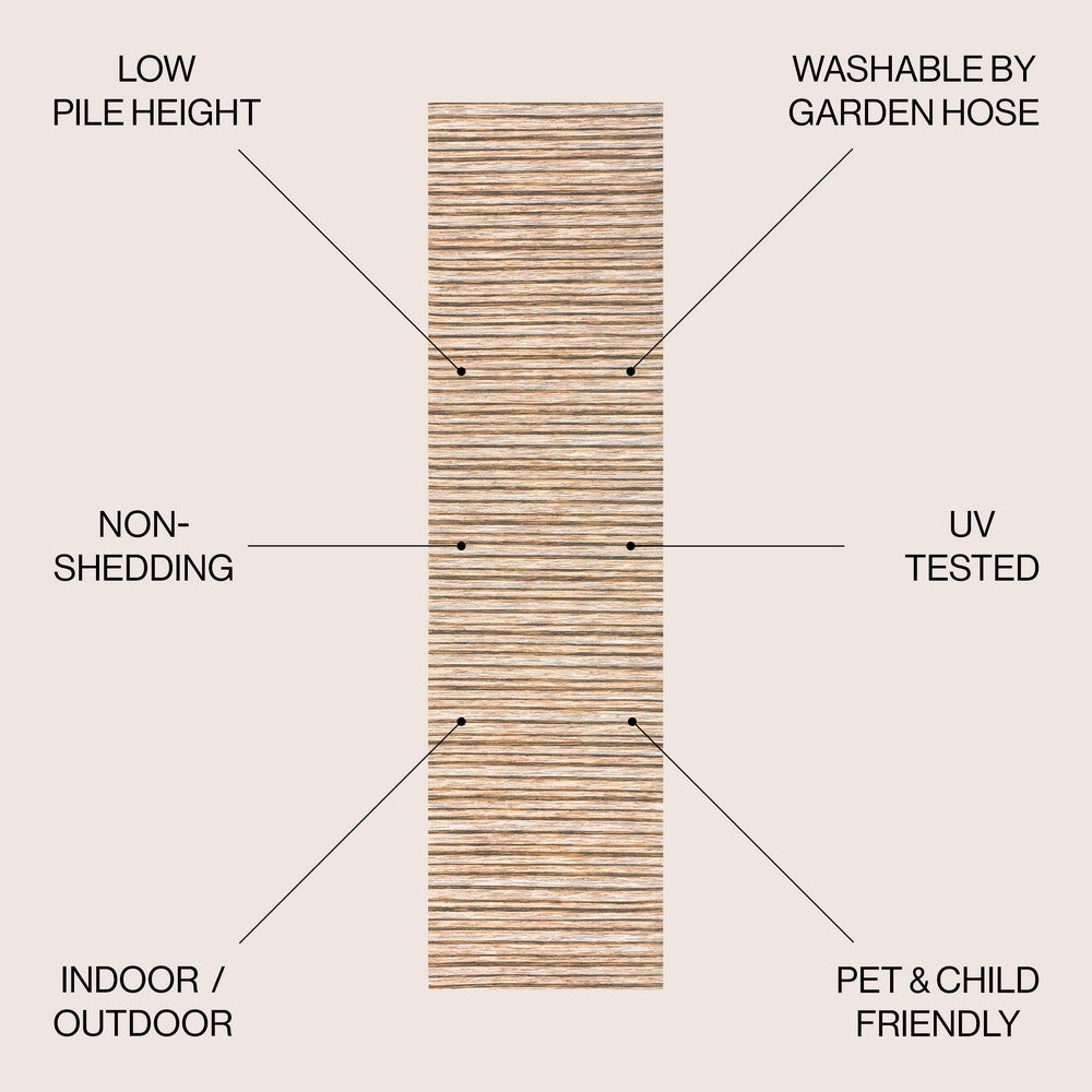 Aerelm Finn Modern Farmhouse Pinstripe Indoor/Outdoor Area Rug