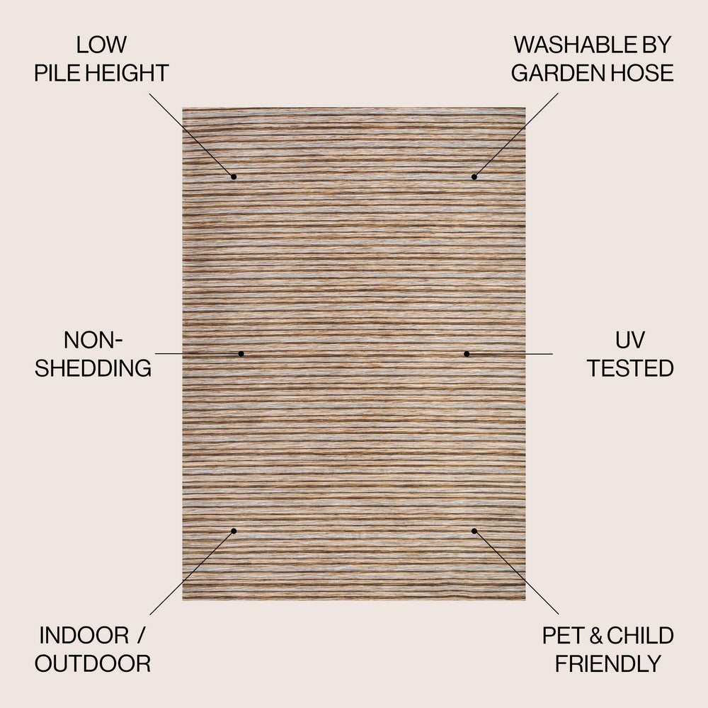 Aerelm Finn Modern Farmhouse Pinstripe Indoor/Outdoor Area Rug
