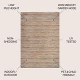 Aerelm Finn Modern Farmhouse Pinstripe Indoor/Outdoor Area Rug