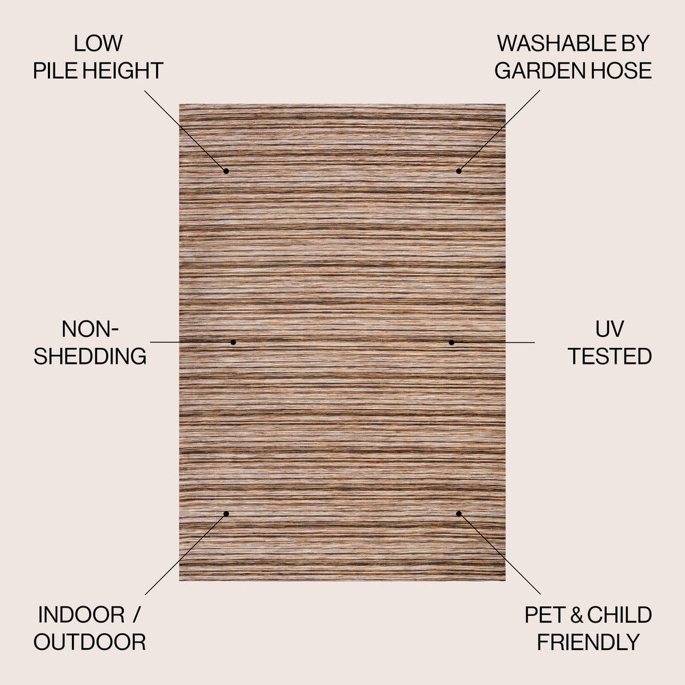 Aeran Finn Modern Farmhouse Pinstripe Indoor/Outdoor Area Rug