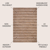 Aeran Finn Modern Farmhouse Pinstripe Indoor/Outdoor Area Rug