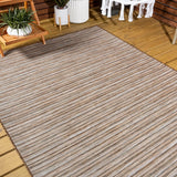 Aeran Finn Modern Farmhouse Pinstripe Indoor/Outdoor Area Rug