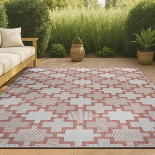 Alfresco Modern Geometric Tile Pattern Indoor/Outdoor Area Rug