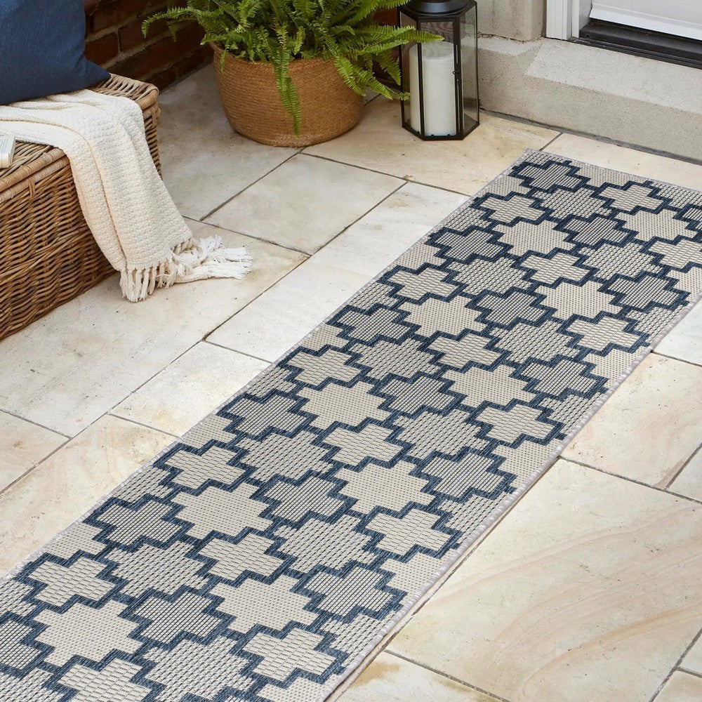 Alfresco Modern Geometric Tile Pattern Indoor/Outdoor Area Rug