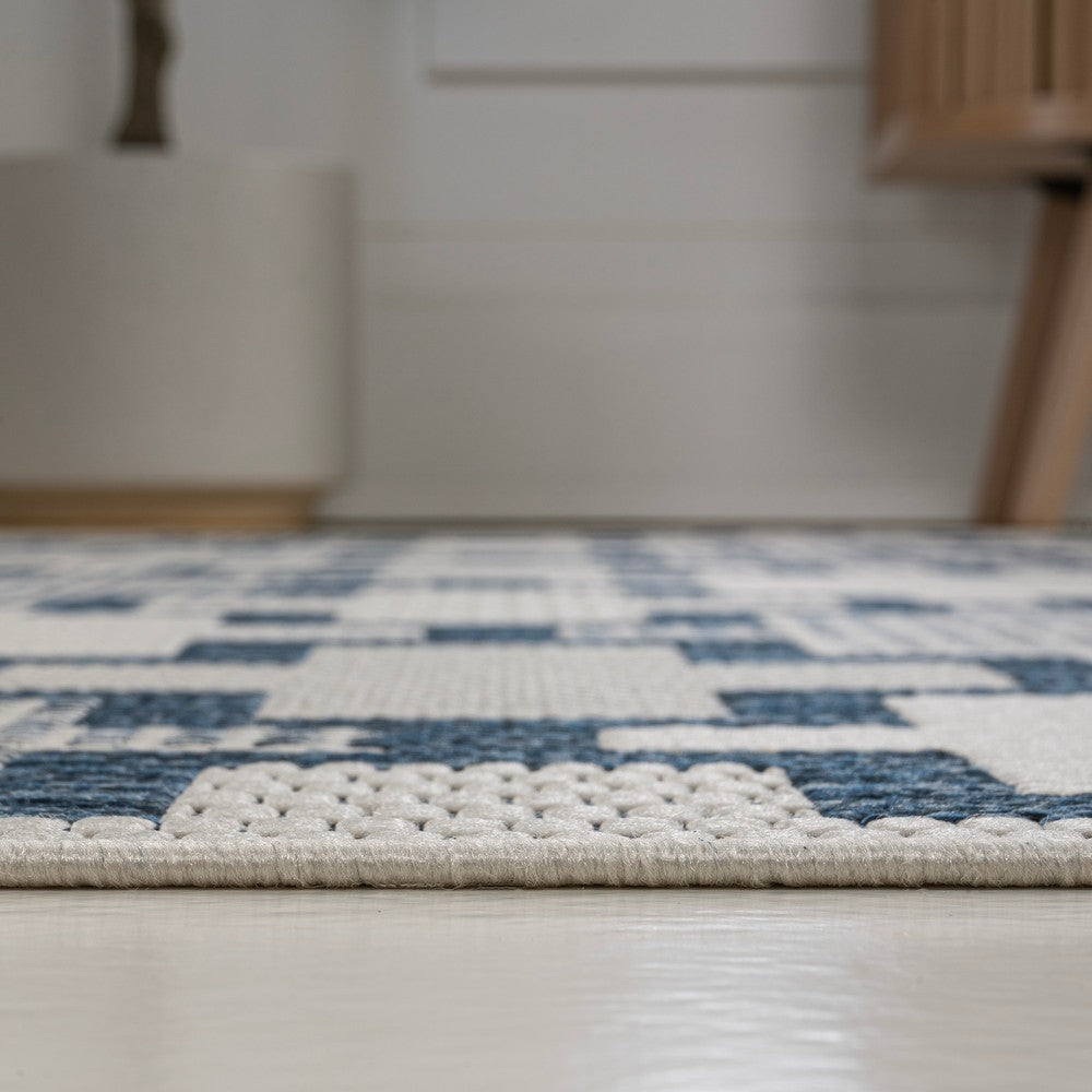 Alfresco Modern Geometric Tile Pattern Indoor/Outdoor Area Rug