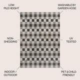 Courtyard Traditional Geometric Bold Gingham Indoor/Outdoor Area Rug