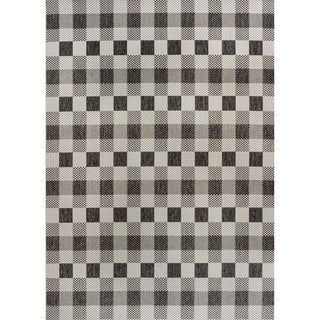 Courtyard Traditional Geometric Bold Gingham Indoor/Outdoor Area Rug