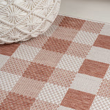 Courtyard Traditional Geometric Bold Gingham Indoor/Outdoor Area Rug
