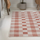 Courtyard Traditional Geometric Bold Gingham Indoor/Outdoor Area Rug