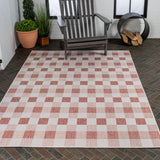 Courtyard Traditional Geometric Bold Gingham Indoor/Outdoor Area Rug