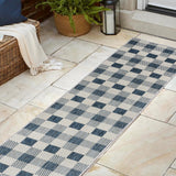 Courtyard Traditional Geometric Bold Gingham Indoor/Outdoor Area Rug