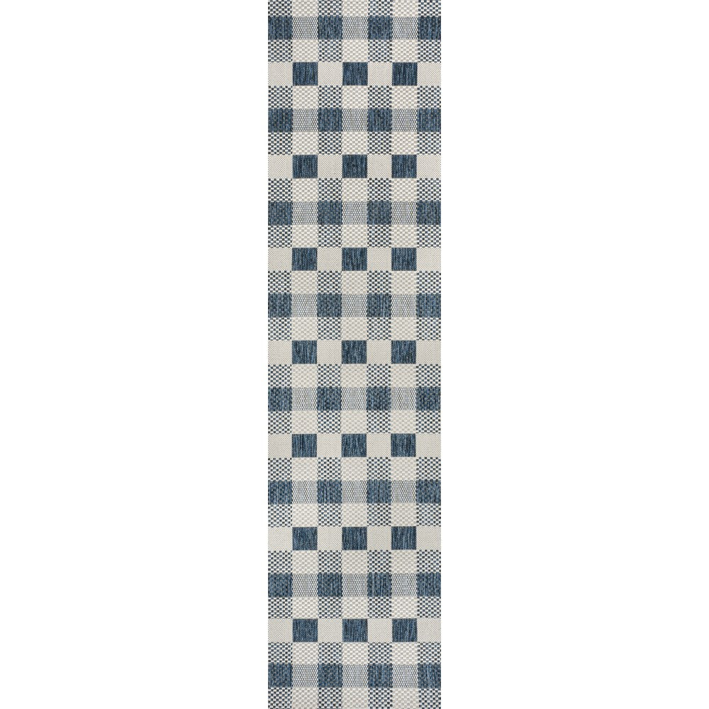 Courtyard Traditional Geometric Bold Gingham Indoor/Outdoor Area Rug