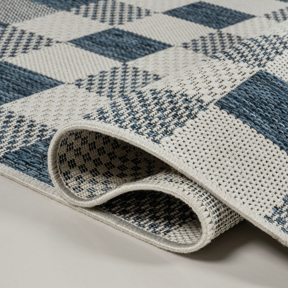 Courtyard Traditional Geometric Bold Gingham Indoor/Outdoor Area Rug