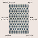 Courtyard Traditional Geometric Bold Gingham Indoor/Outdoor Area Rug
