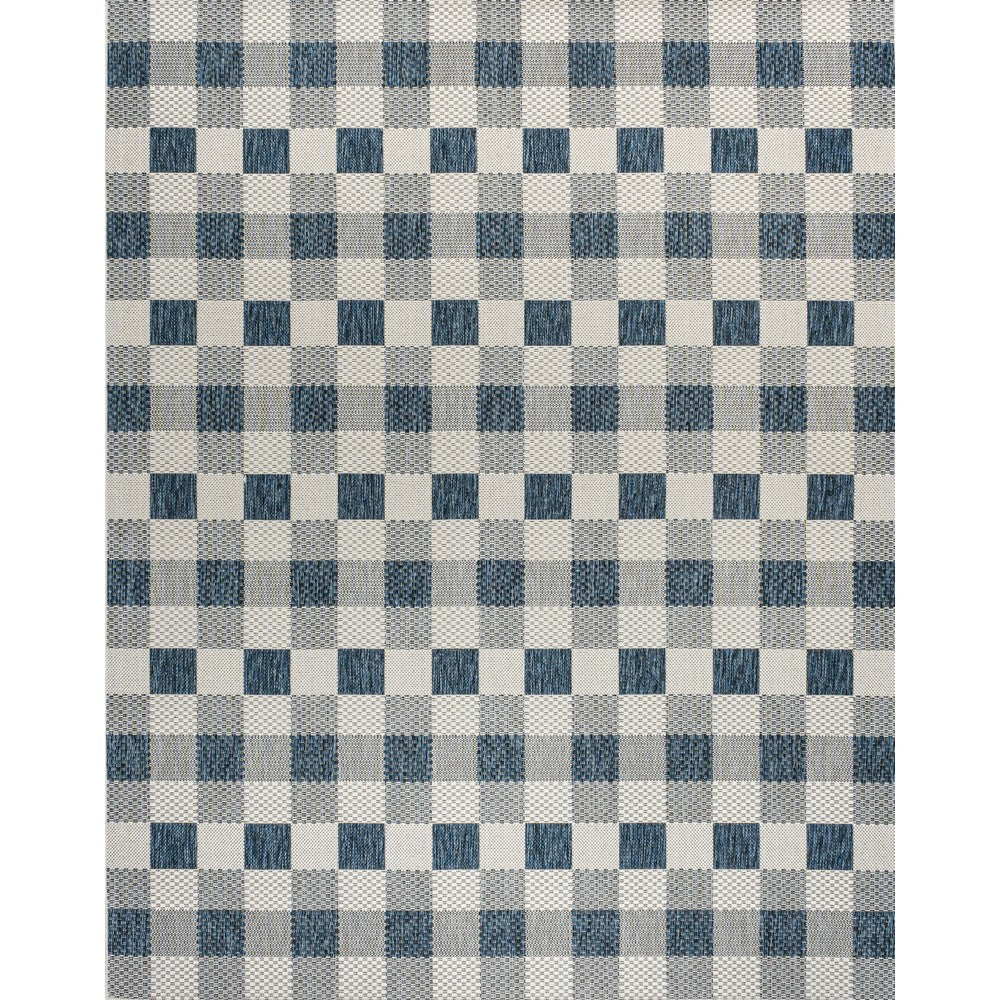 Courtyard Traditional Geometric Bold Gingham Indoor/Outdoor Area Rug