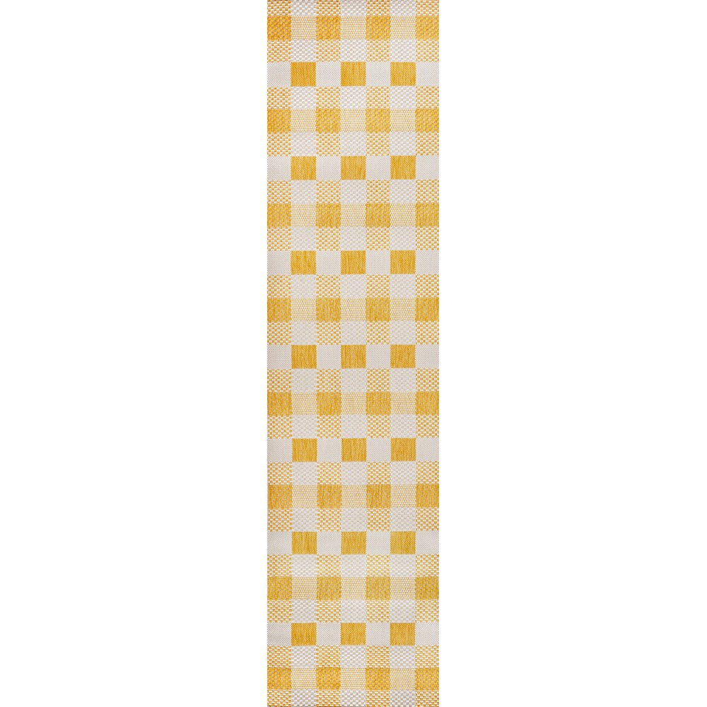 Courtyard Traditional Geometric Bold Gingham Indoor/Outdoor Area Rug