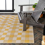 Courtyard Traditional Geometric Bold Gingham Indoor/Outdoor Area Rug