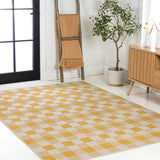 Courtyard Traditional Geometric Bold Gingham Indoor/Outdoor Area Rug