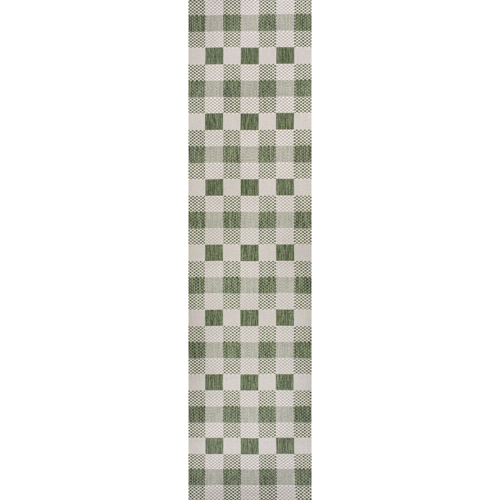 Courtyard Traditional Geometric Bold Gingham Indoor/Outdoor Area Rug