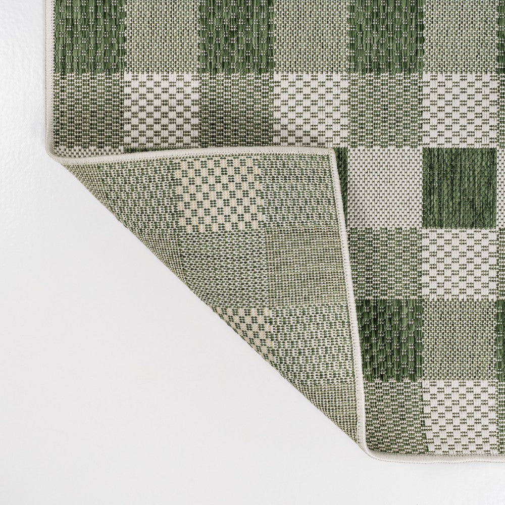 Courtyard Traditional Geometric Bold Gingham Indoor/Outdoor Area Rug