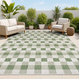 Courtyard Traditional Geometric Bold Gingham Indoor/Outdoor Area Rug