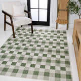 Courtyard Traditional Geometric Bold Gingham Indoor/Outdoor Area Rug