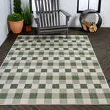 Courtyard Traditional Geometric Bold Gingham Indoor/Outdoor Area Rug