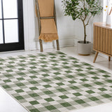Courtyard Traditional Geometric Bold Gingham Indoor/Outdoor Area Rug