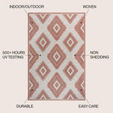 Antique Geometric Moroccan Diamond Indoor/Outdoor Area Rug