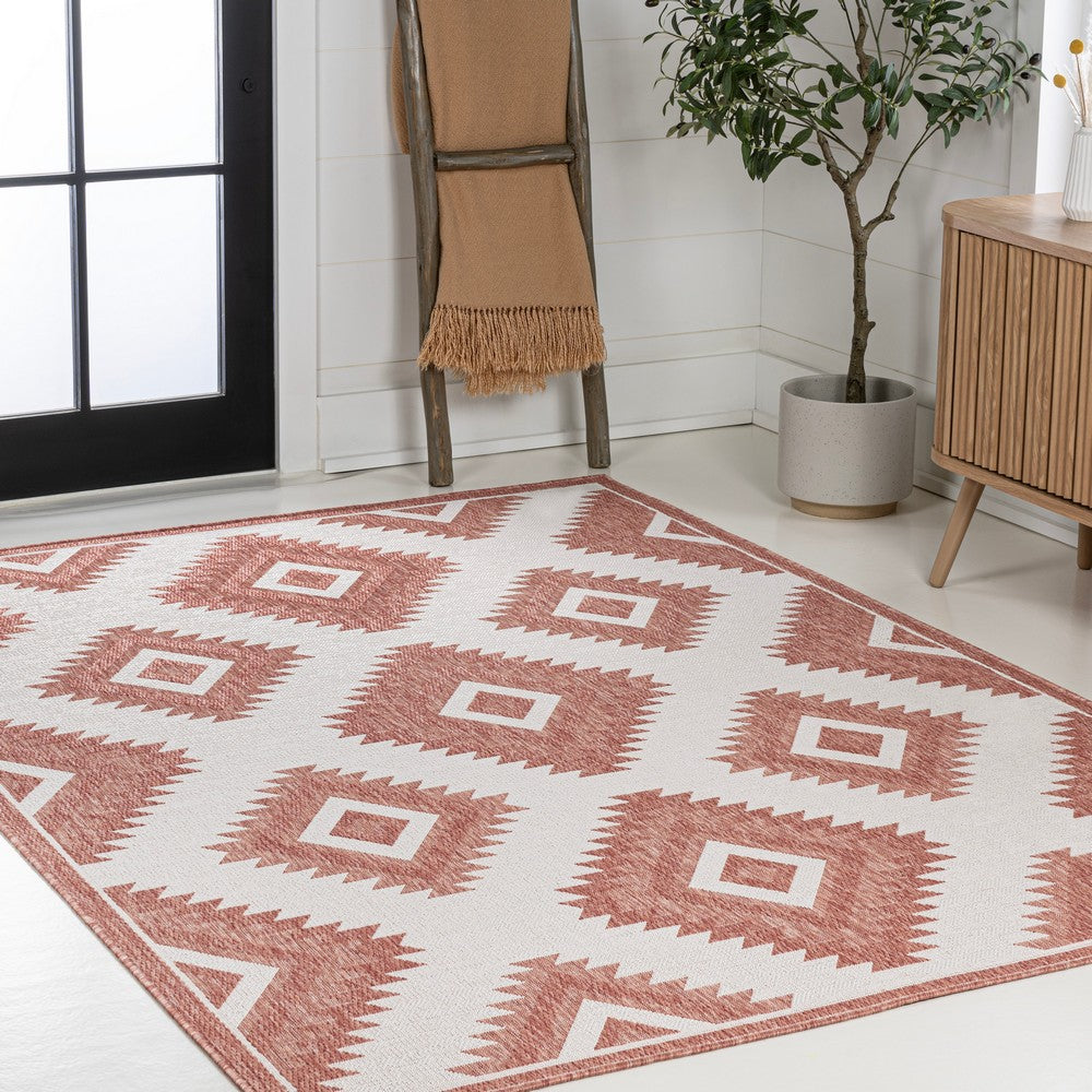 Antique Geometric Moroccan Diamond Indoor/Outdoor Area Rug