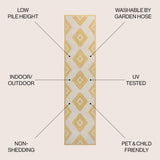 Antique Geometric Moroccan Diamond Indoor/Outdoor Area Rug