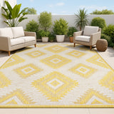 Antique Geometric Moroccan Diamond Indoor/Outdoor Area Rug