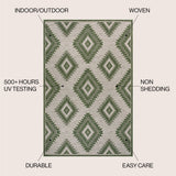Antique Geometric Moroccan Diamond Indoor/Outdoor Area Rug