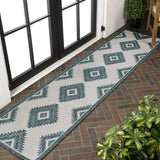 Antique Geometric Moroccan Diamond Indoor/Outdoor Area Rug