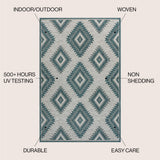 Antique Geometric Moroccan Diamond Indoor/Outdoor Area Rug