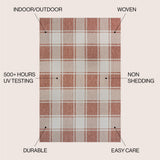 Acrylic Traditional Farmhouse Bold Gingham Indoor/Outdoor Area Rug