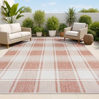 Acrylic Traditional Farmhouse Bold Gingham Indoor/Outdoor Area Rug