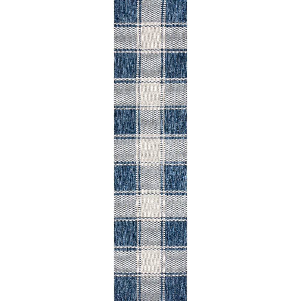 Acrylic Traditional Farmhouse Bold Gingham Indoor/Outdoor Area Rug
