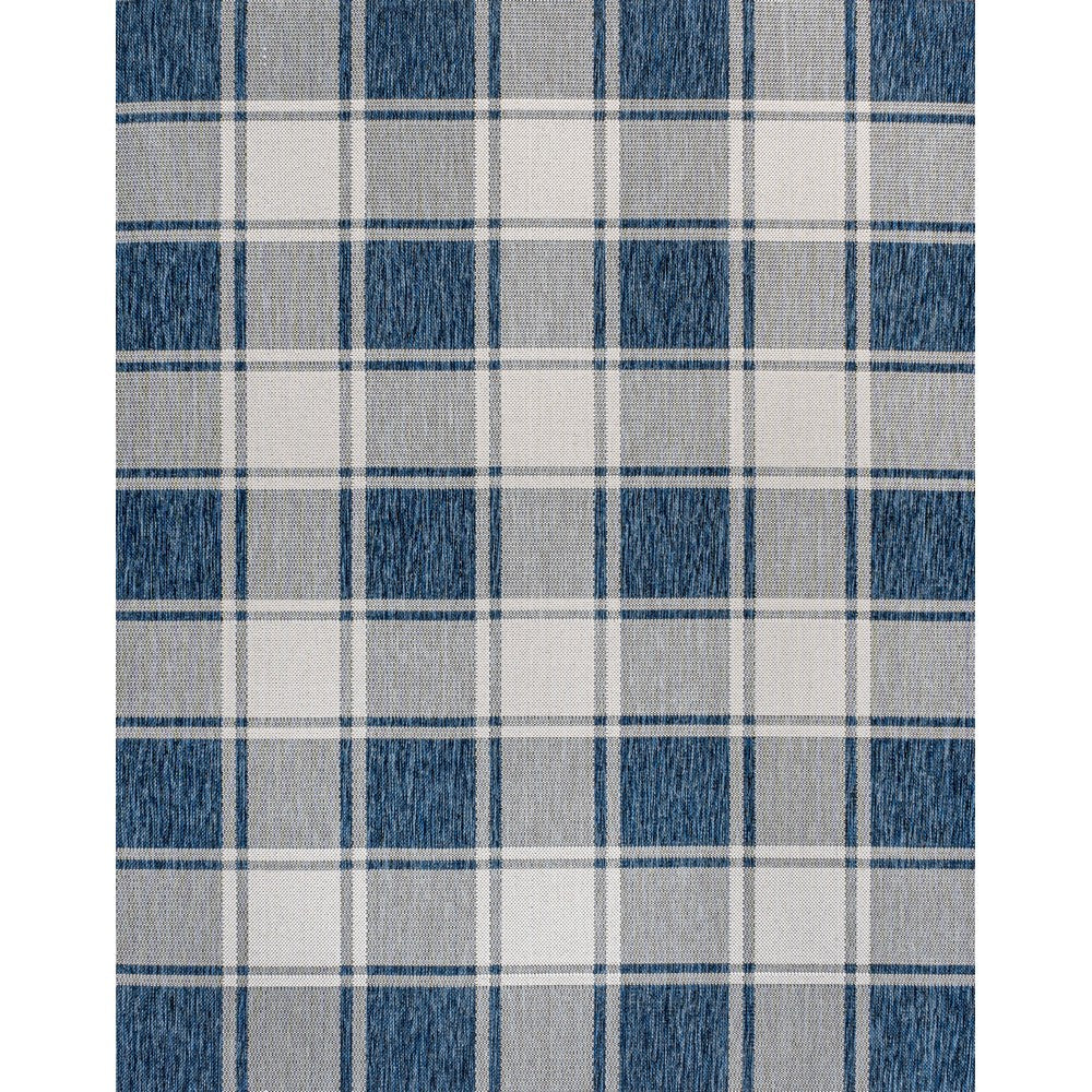 Acrylic Traditional Farmhouse Bold Gingham Indoor/Outdoor Area Rug