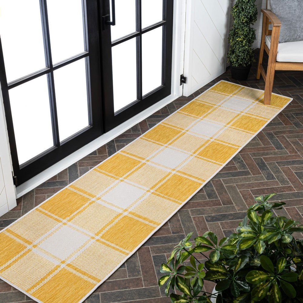 Acrylic Traditional Farmhouse Bold Gingham Indoor/Outdoor Area Rug