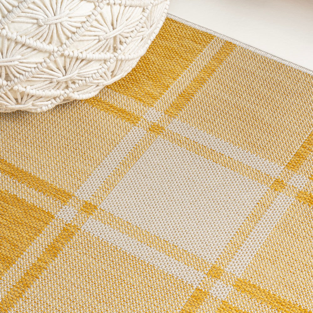 Acrylic Traditional Farmhouse Bold Gingham Indoor/Outdoor Area Rug