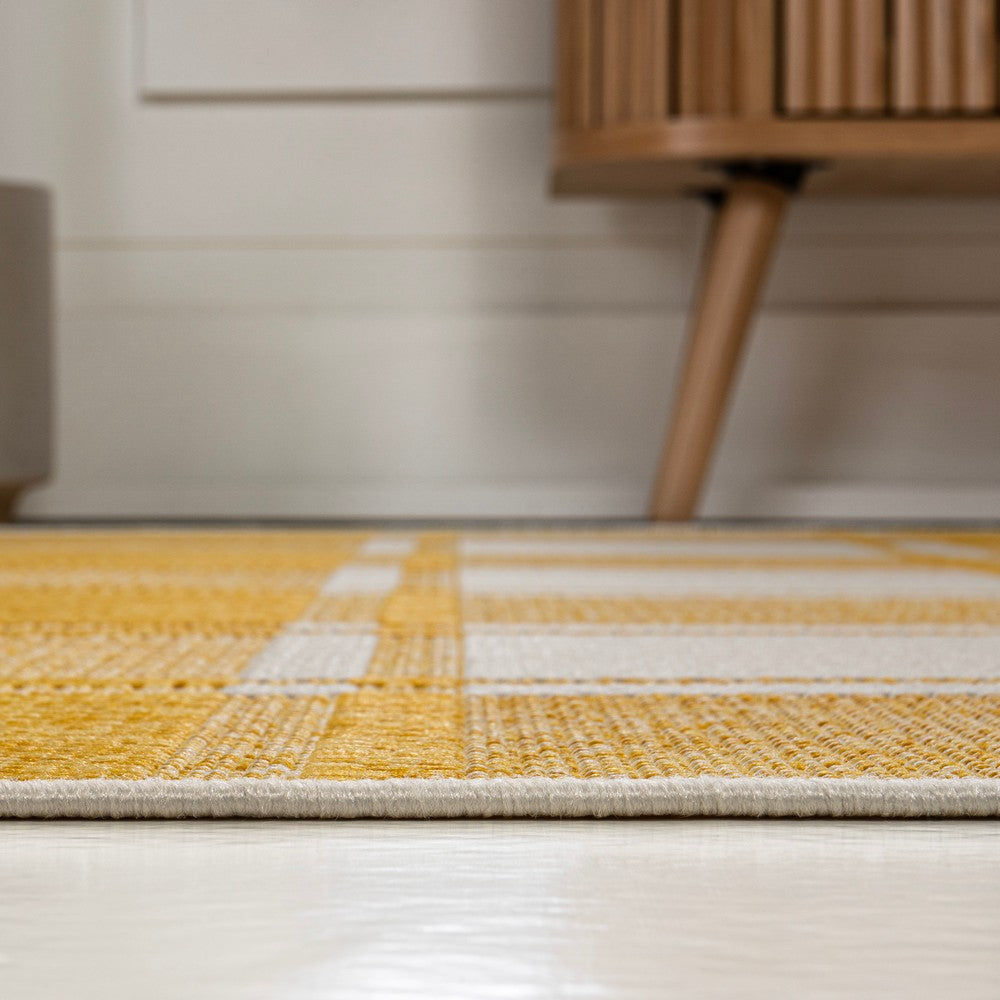 Acrylic Traditional Farmhouse Bold Gingham Indoor/Outdoor Area Rug