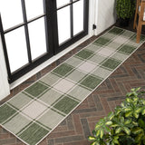 Acrylic Traditional Farmhouse Bold Gingham Indoor/Outdoor Area Rug
