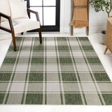 Acrylic Traditional Farmhouse Bold Gingham Indoor/Outdoor Area Rug