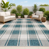 Acrylic Traditional Farmhouse Bold Gingham Indoor/Outdoor Area Rug